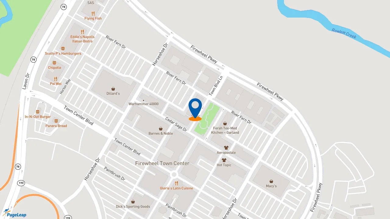 https://pageleap.com map showing location of Sonic Drive-In in Garland.