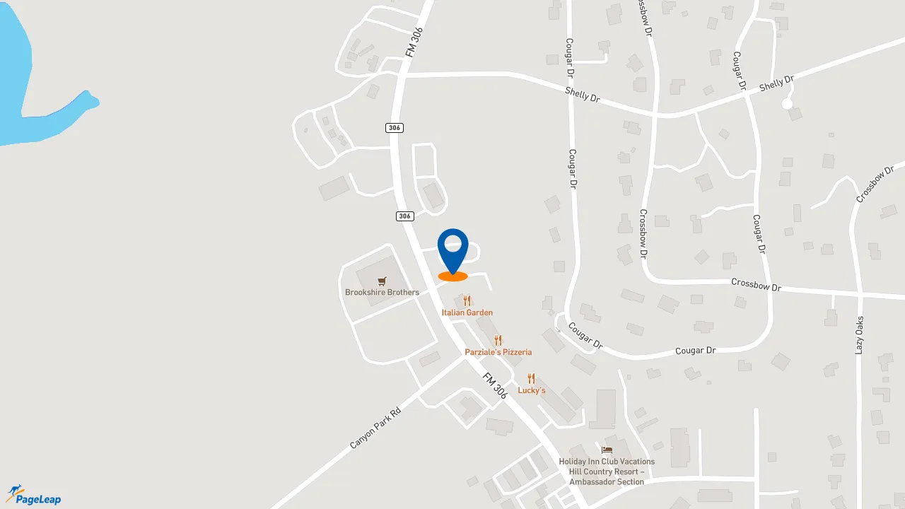 https://pageleap.com map showing location of Sonic Drive-In in Canyon Lake.