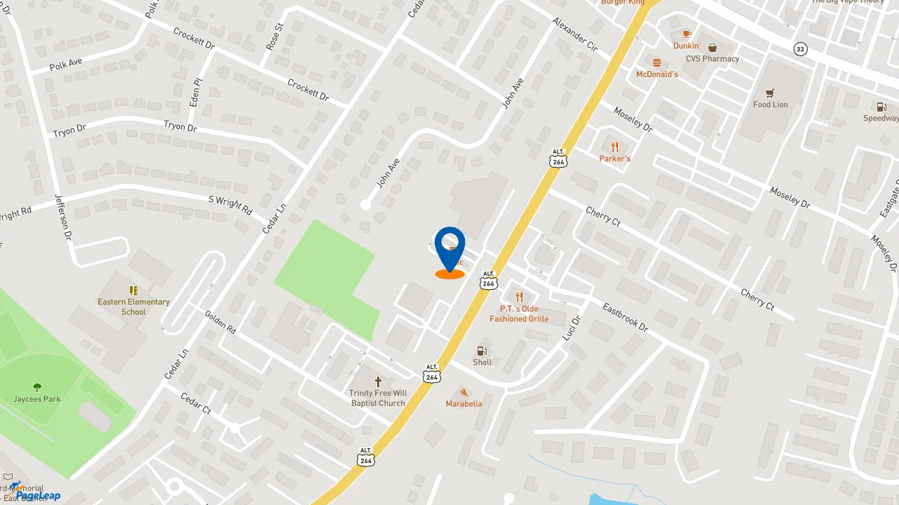 https://pageleap.com map showing location of Sonic Drive-In in Greenville.