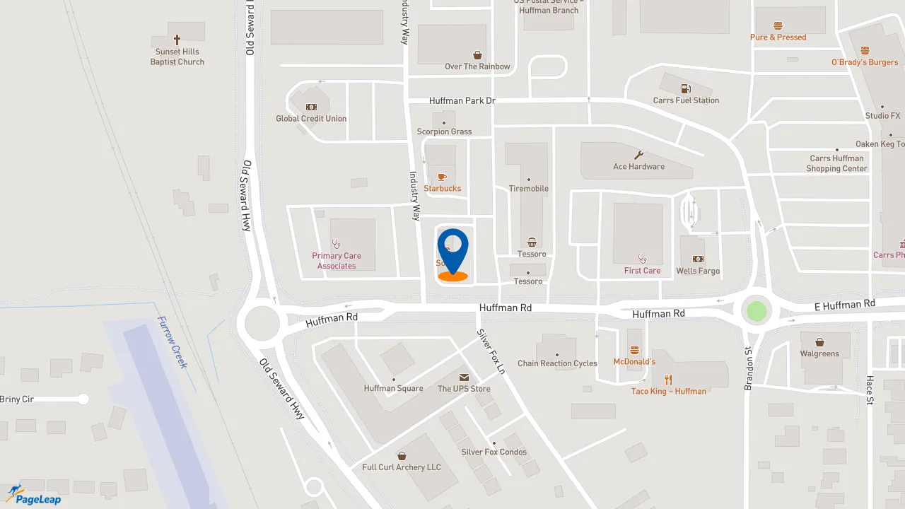 https://pageleap.com map showing location of Sonic Drive-In in Anchorage.