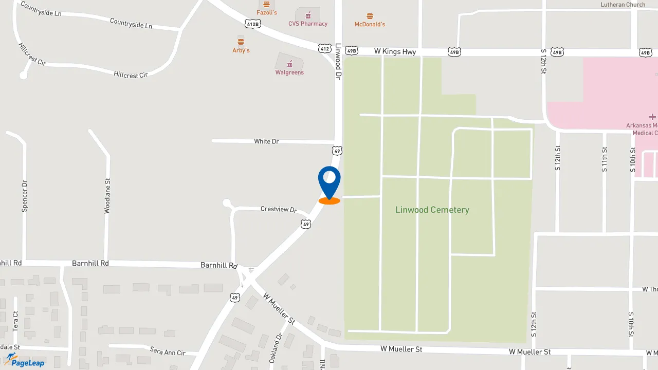 https://pageleap.com map showing location of Sonic Drive-In in Paragould.