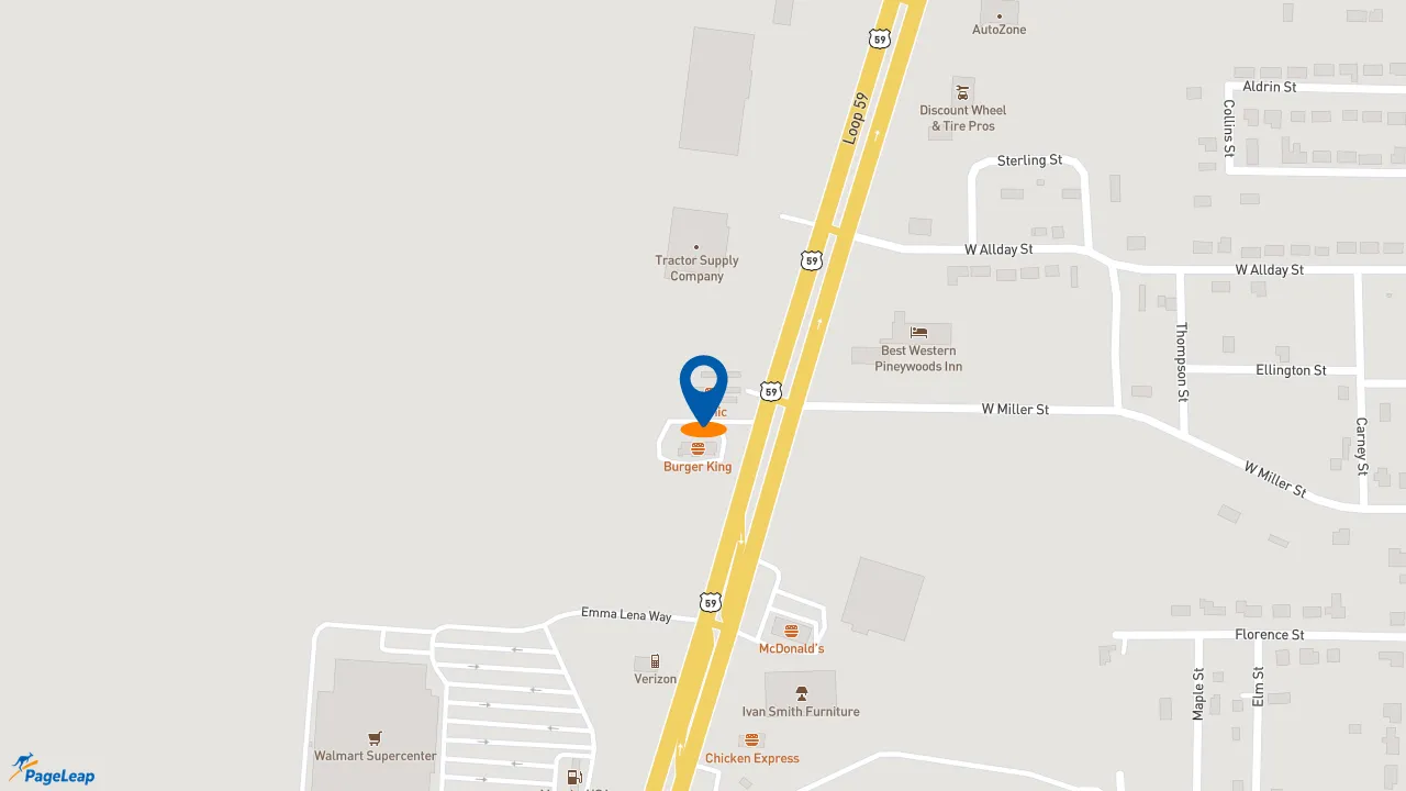 https://pageleap.com map showing location of Sonic Drive-In in Atlanta.