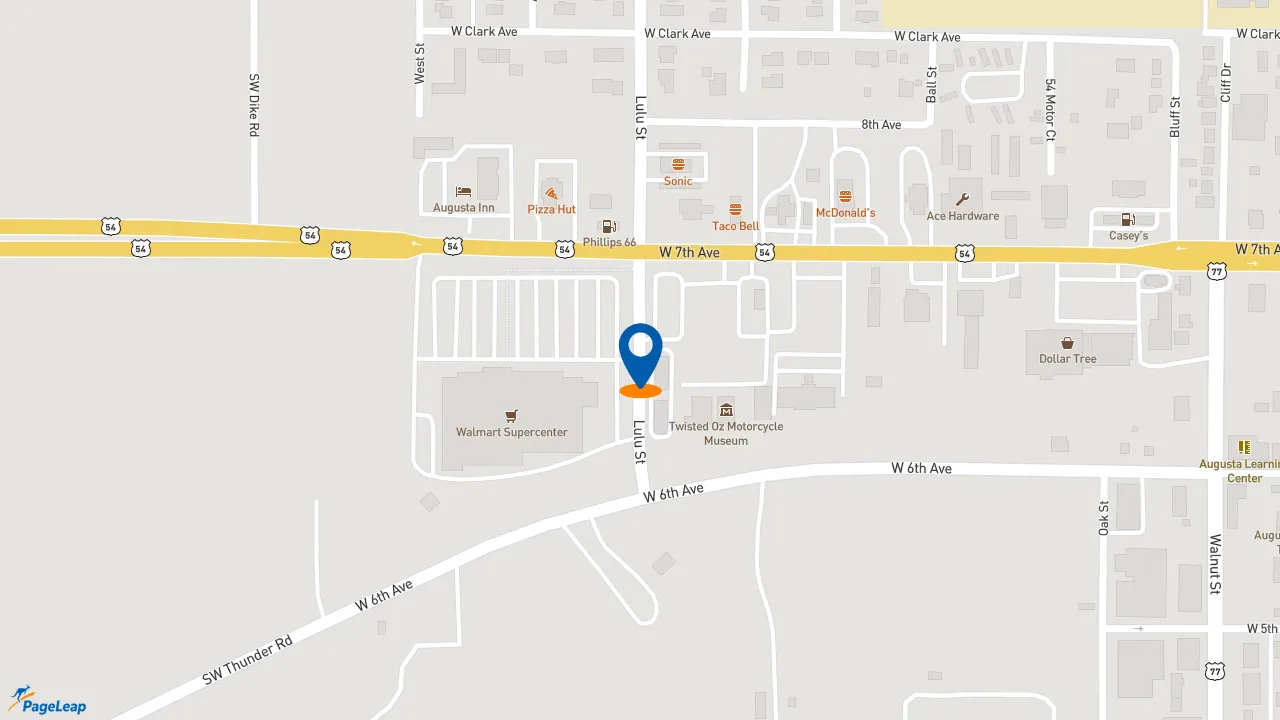 https://pageleap.com map showing location of Sonic Drive-In in Augusta.