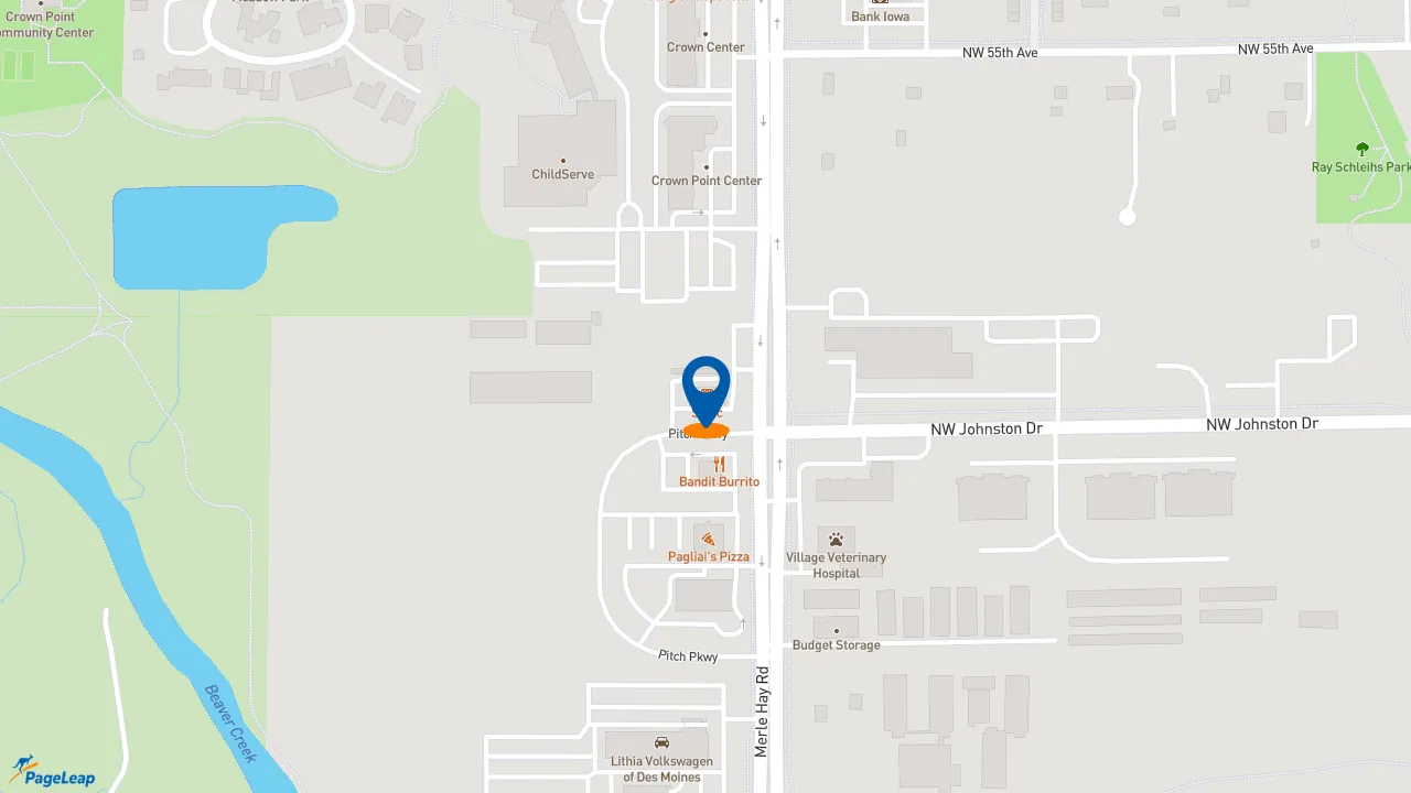 https://pageleap.com map showing location of Sonic Drive-In in Johnston.