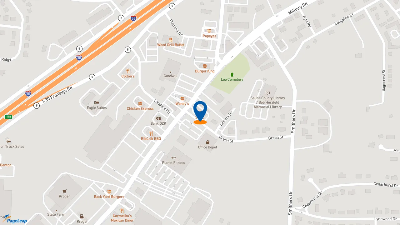 https://pageleap.com map showing location of Sonic Drive-In in Benton.