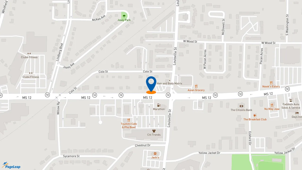 https://pageleap.com map showing location of Sonic Drive-In in Starkville.