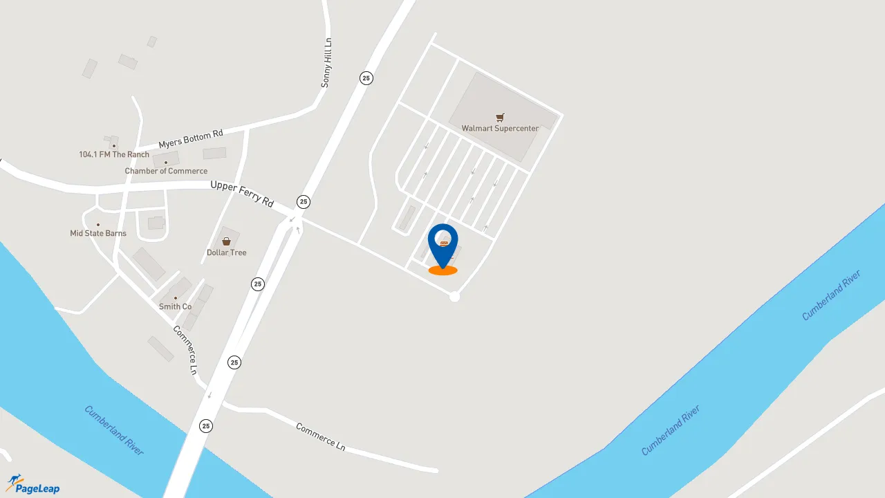 https://pageleap.com map showing location of Sonic Drive-In in Carthage.