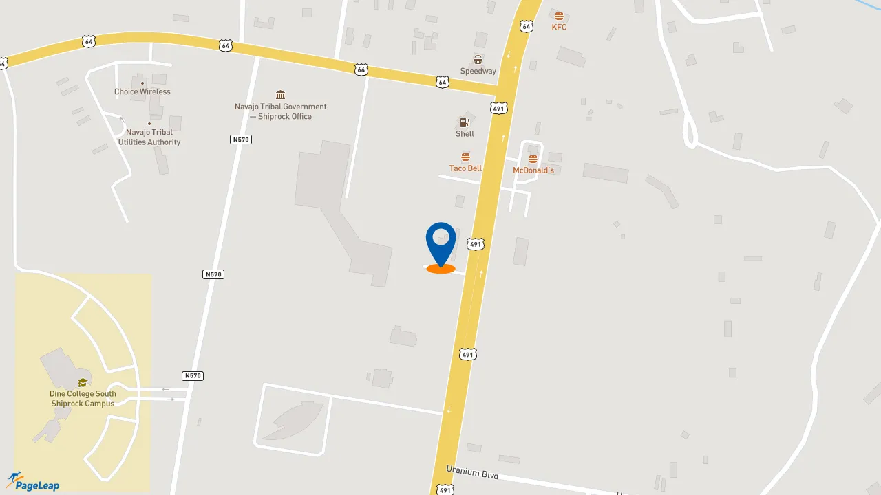 https://pageleap.com map showing location of Sonic Drive-In in Shiprock.