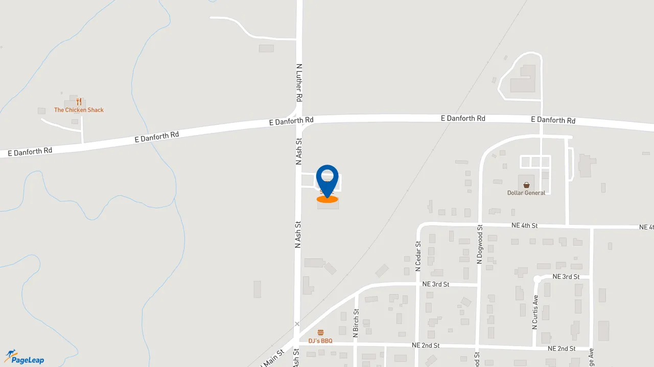 https://pageleap.com map showing location of Sonic Drive-In in Luther.