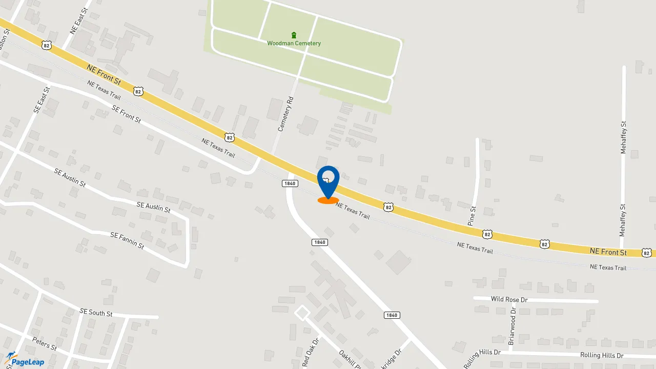 https://pageleap.com map showing location of Sonic Drive-In in De Kalb.