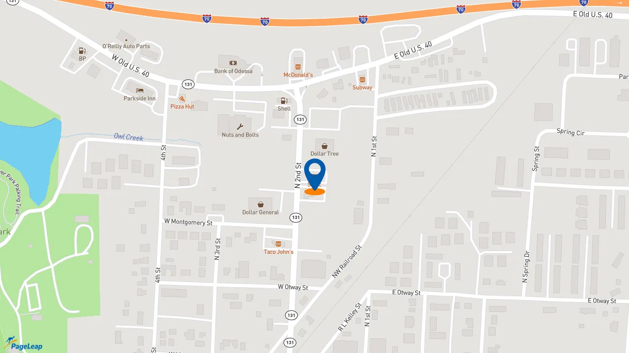 https://pageleap.com map showing location of Sonic Drive-In in Odessa.
