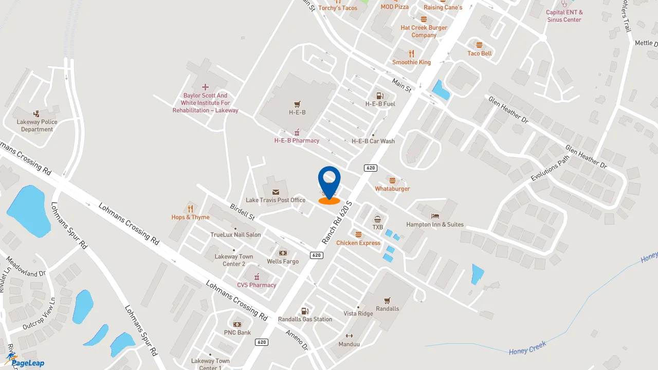 https://pageleap.com map showing location of Sonic Drive-In in Lakeway.