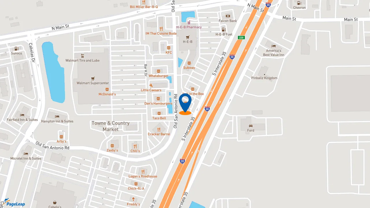 https://pageleap.com map showing location of Sonic Drive-In in Buda.