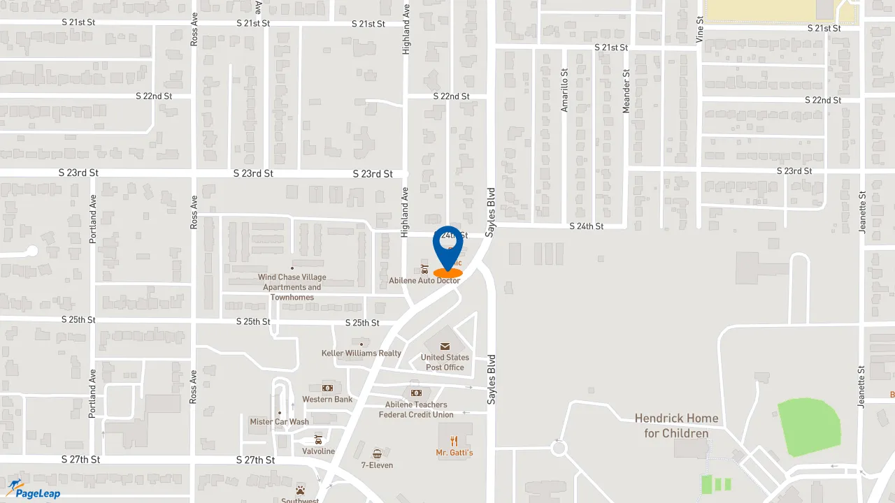 https://pageleap.com map showing location of Sonic Drive-In in Abilene.