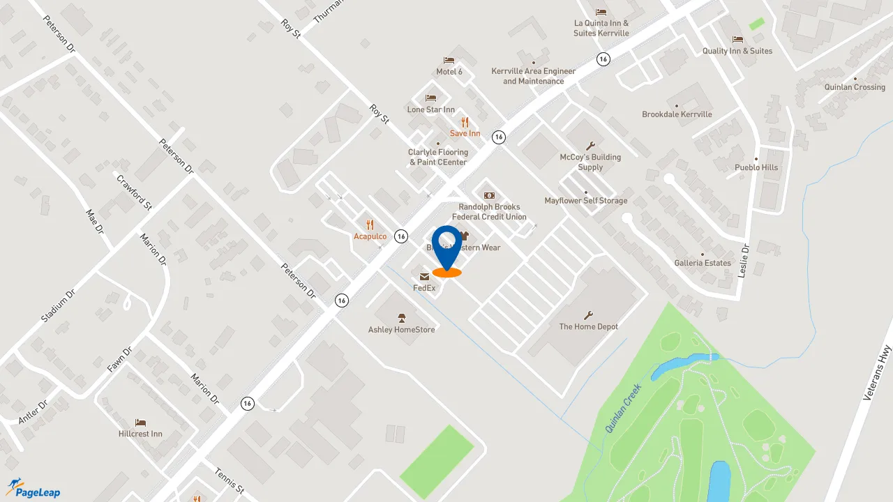 https://pageleap.com map showing location of Sonic Drive-In in Kerrville.