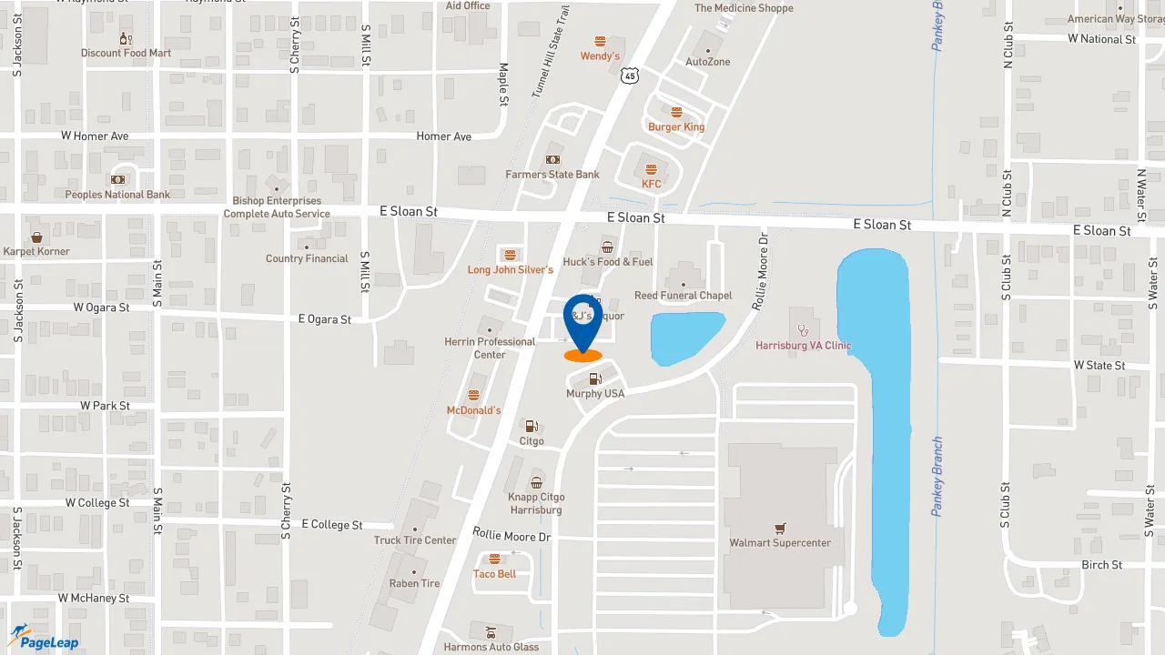 https://pageleap.com map showing location of Sonic Drive-In in Harrisburg.