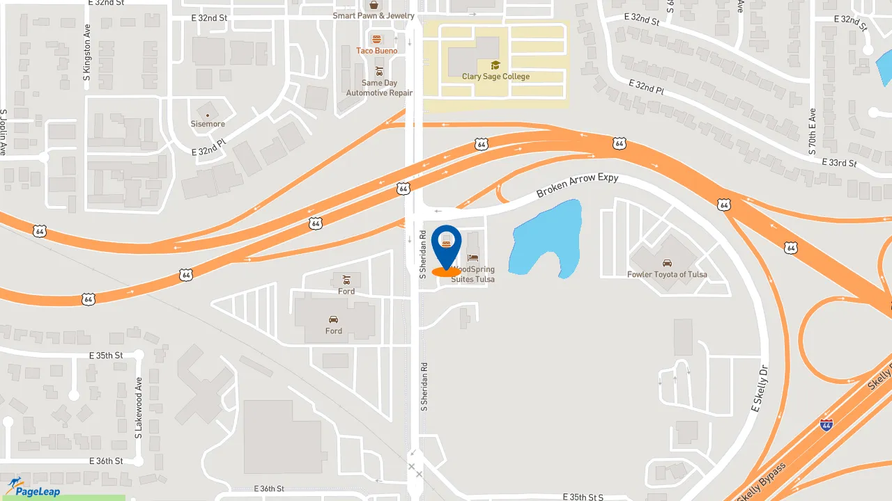 https://pageleap.com map showing location of Sonic Drive-In in Tulsa.