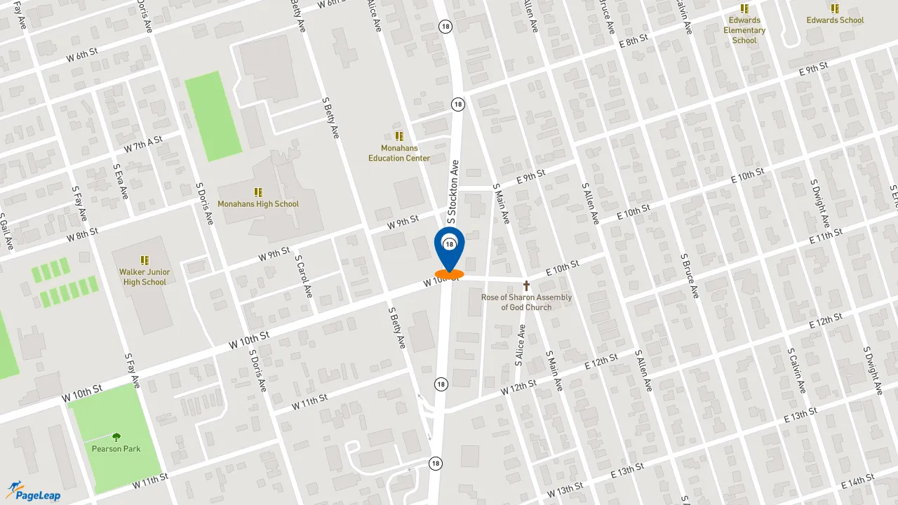 https://pageleap.com map showing location of Sonic Drive-In in Monahans.