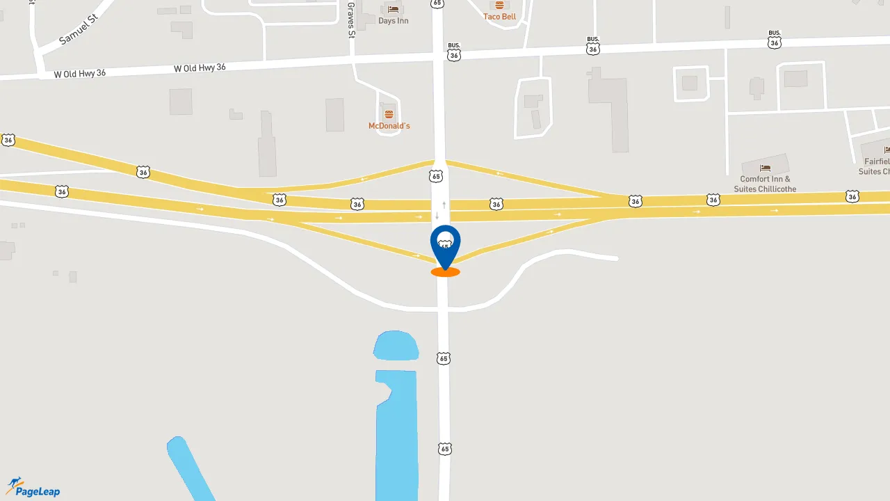 https://pageleap.com map showing location of Sonic Drive-In in Chillicothe.