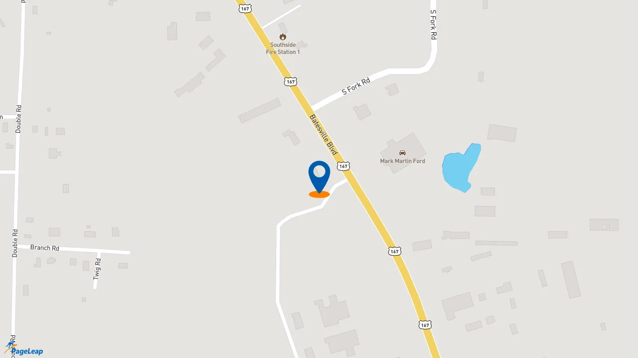 https://pageleap.com map showing location of Sonic Drive-In in Batesville.