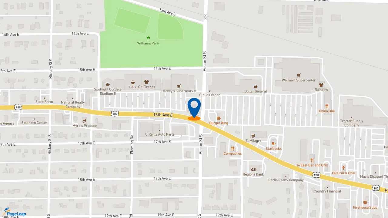 https://pageleap.com map showing location of Sonic Drive-In in Cordele.