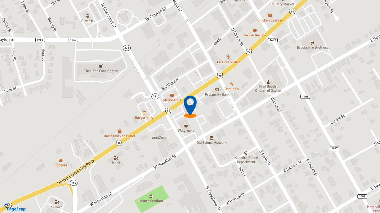 https://pageleap.com map showing location of Sonic Drive-In in Dayton.