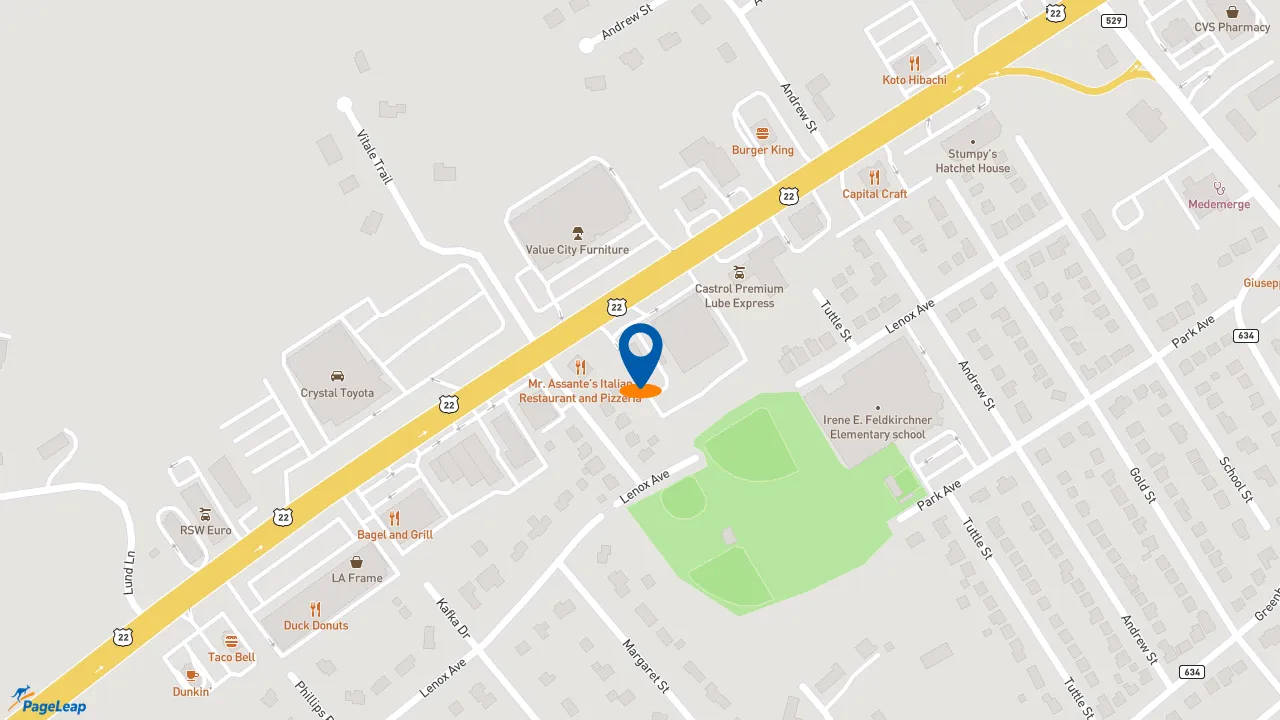 https://pageleap.com map showing location of Sonic Drive-In in Green Brook Township.