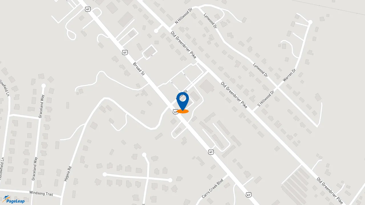https://pageleap.com map showing location of Sonic Drive-In in Greenbrier.