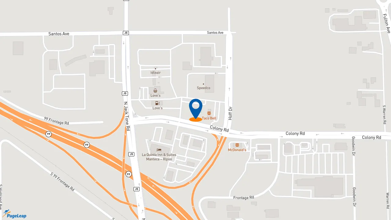 https://pageleap.com map showing location of Sonic Drive-In in Ripon.