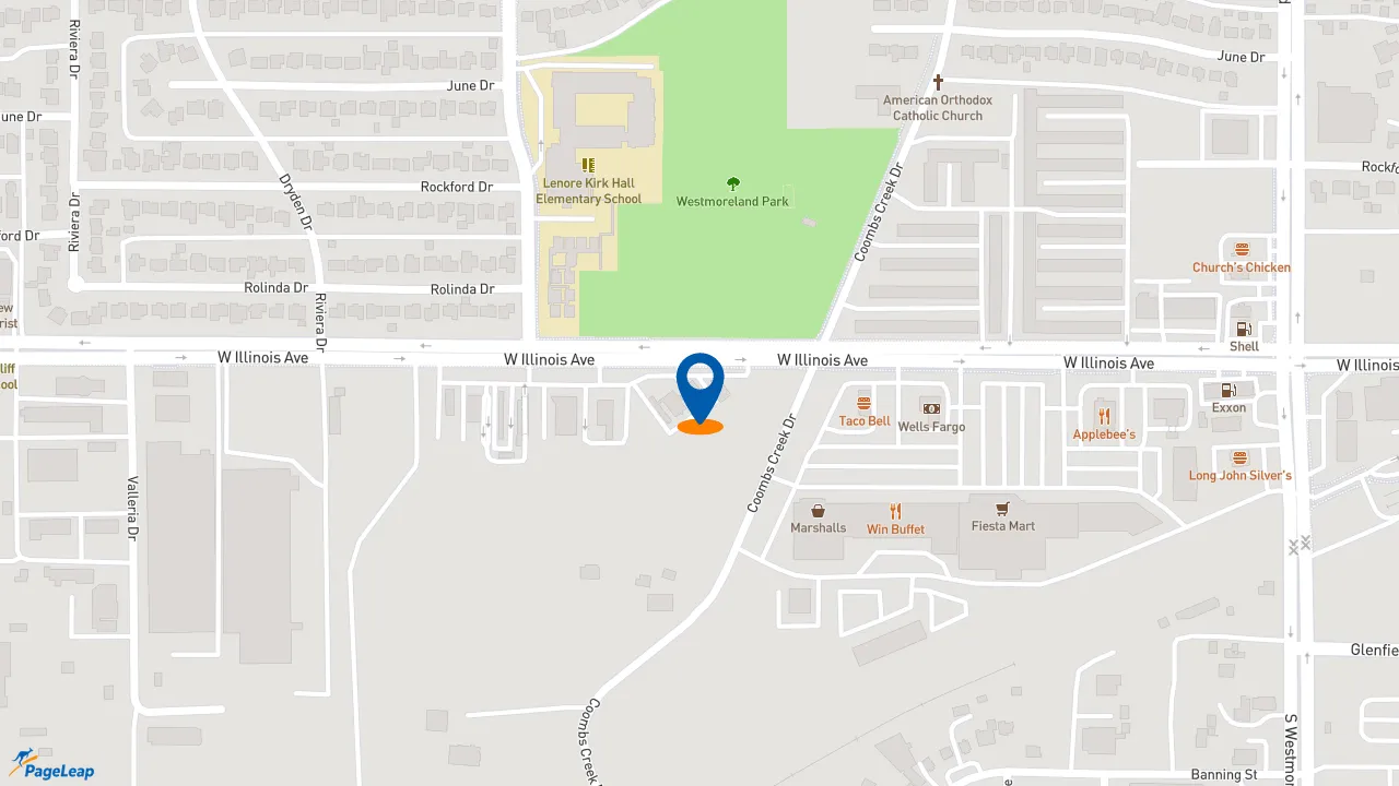https://pageleap.com map showing location of Sonic Drive-In in Dallas.