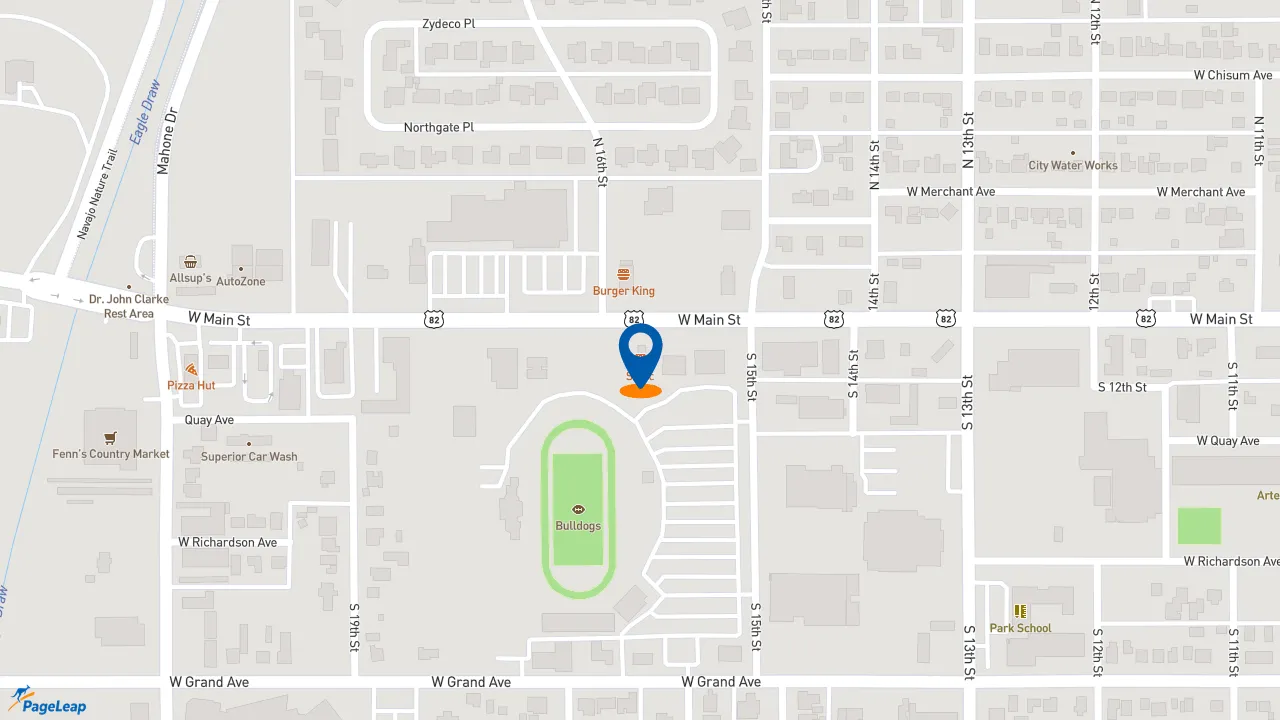 https://pageleap.com map showing location of Sonic Drive-In in Artesia.