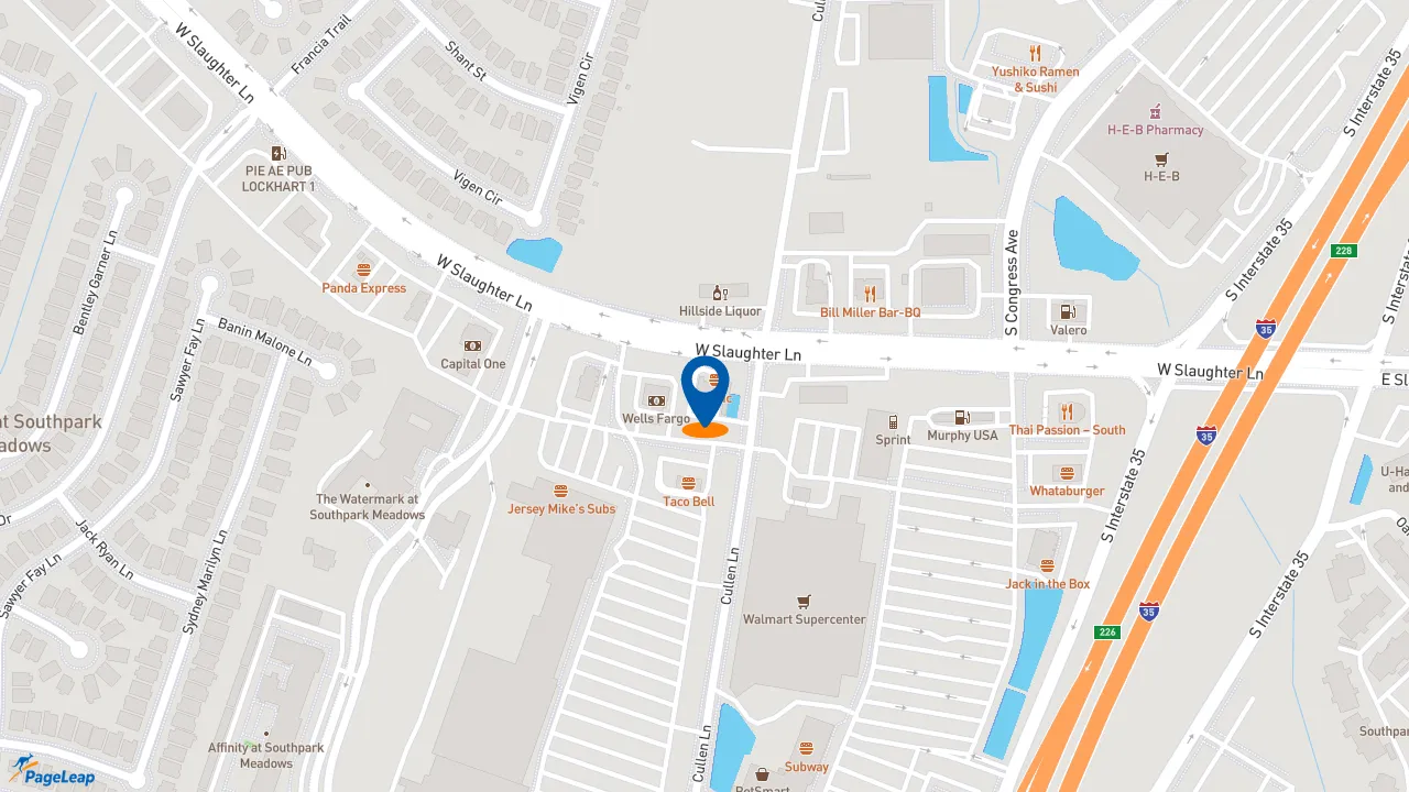 https://pageleap.com map showing location of Sonic Drive-In in Austin.