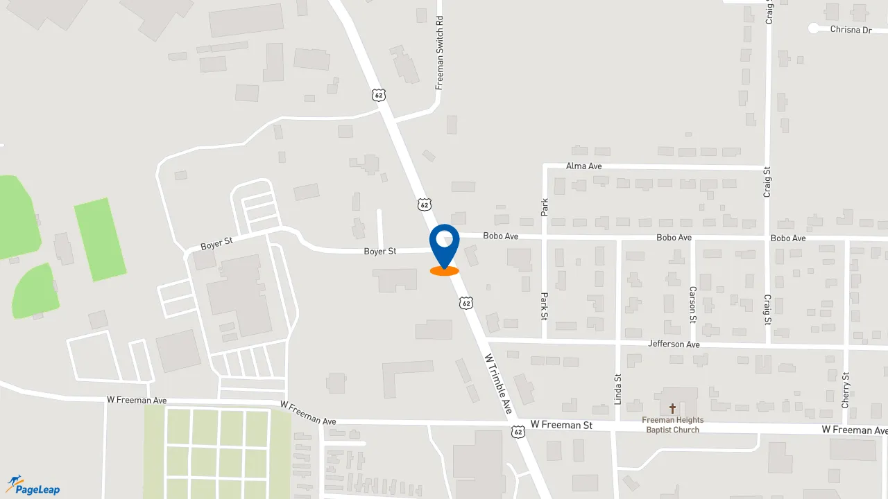 https://pageleap.com map showing location of Sonic Drive-In in Berryville.