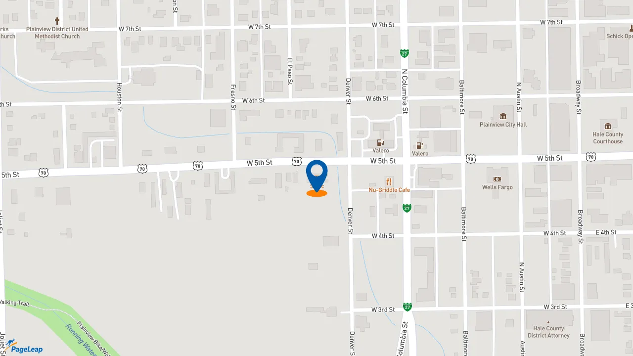 https://pageleap.com map showing location of Sonic Drive-In in Plainview.