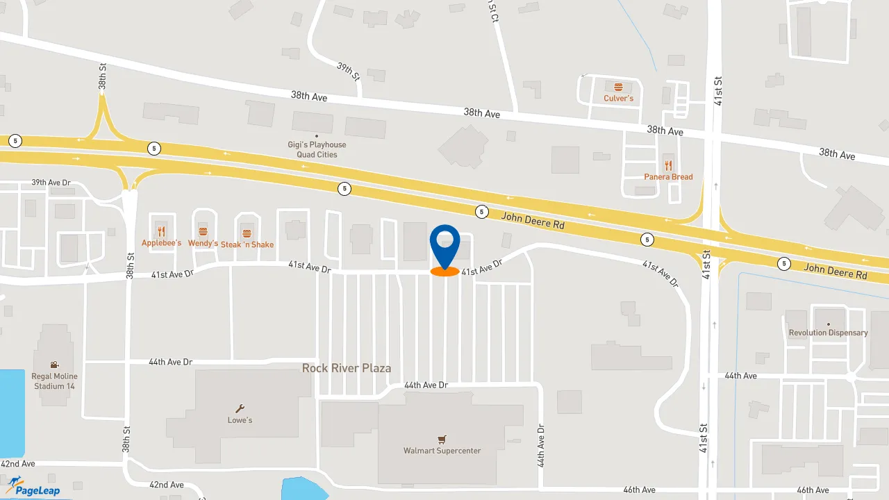 https://pageleap.com map showing location of Starbucks in Moline.