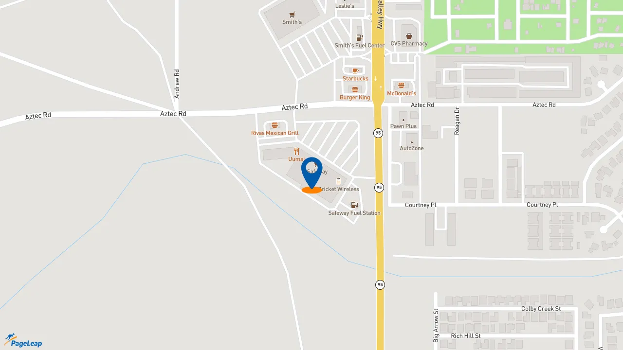 https://pageleap.com map showing location of Starbucks in Fort Mohave.