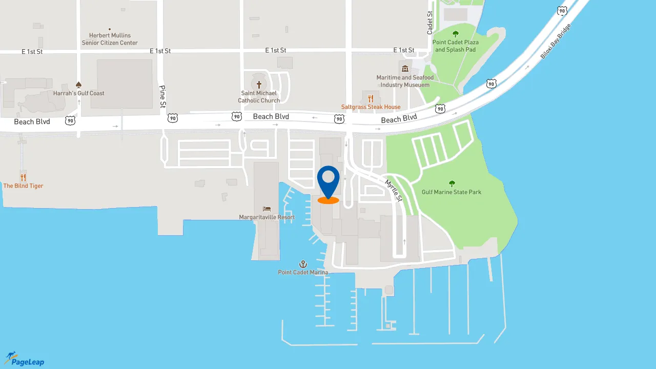 https://pageleap.com map showing location of Starbucks in Biloxi.