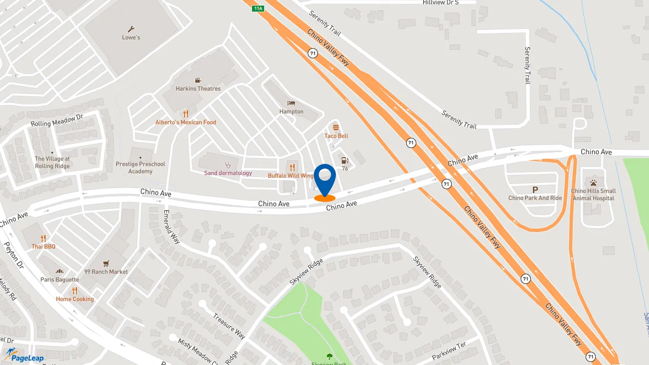 https://pageleap.com map showing location of Starbucks in Chino Hills.