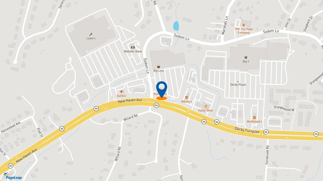 https://pageleap.com map showing location of Starbucks in Derby.