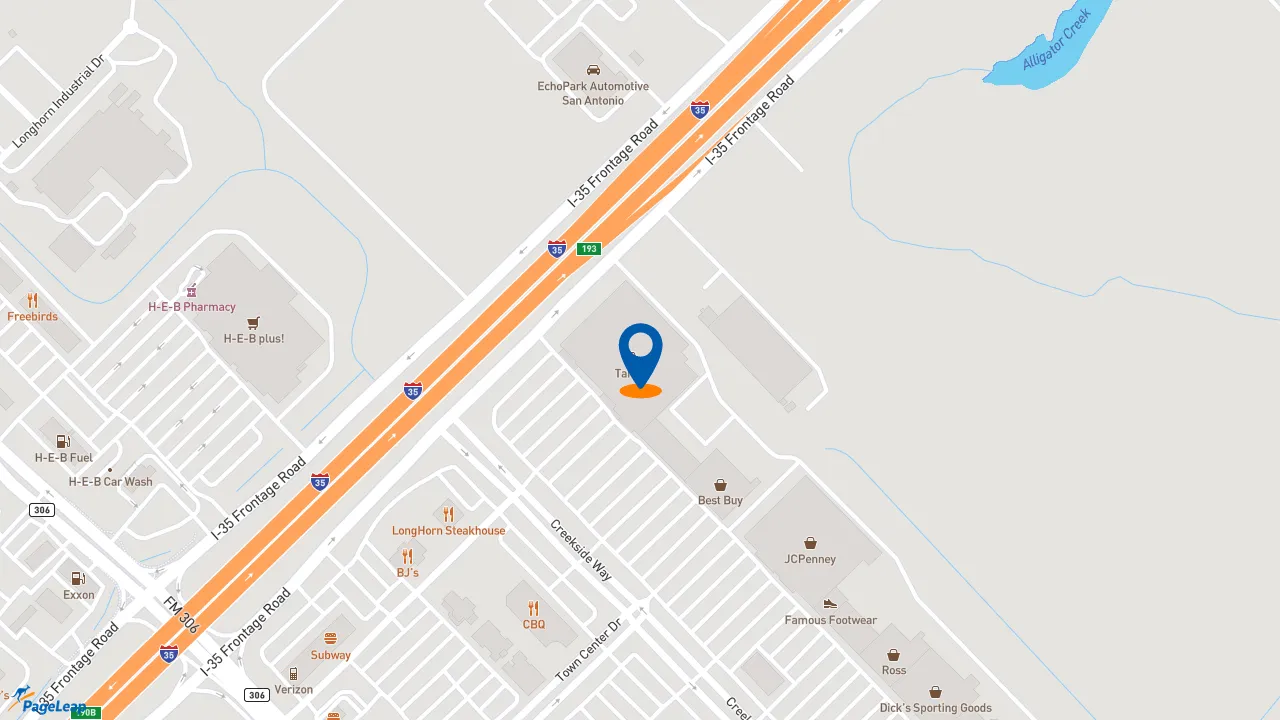https://pageleap.com map showing location of Starbucks in New Braunfels.