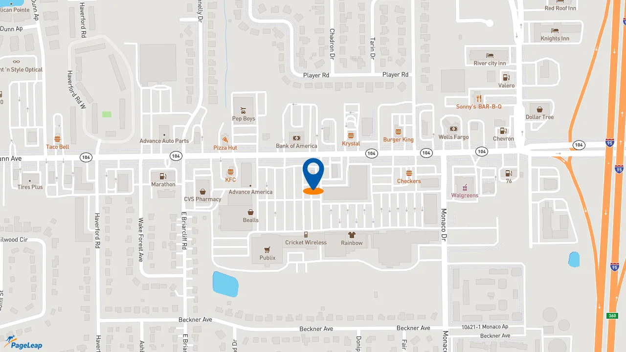 https://pageleap.com map showing location of Starbucks in Jacksonville.