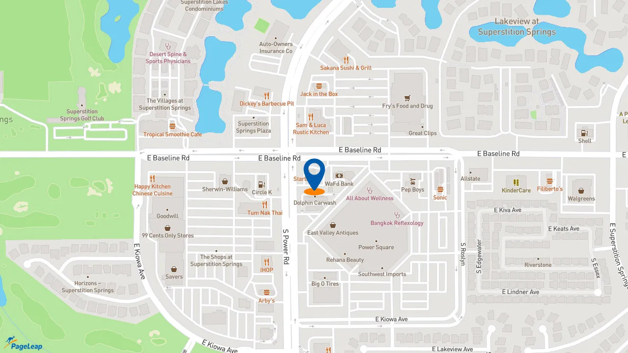 https://pageleap.com map showing location of Starbucks in Mesa.