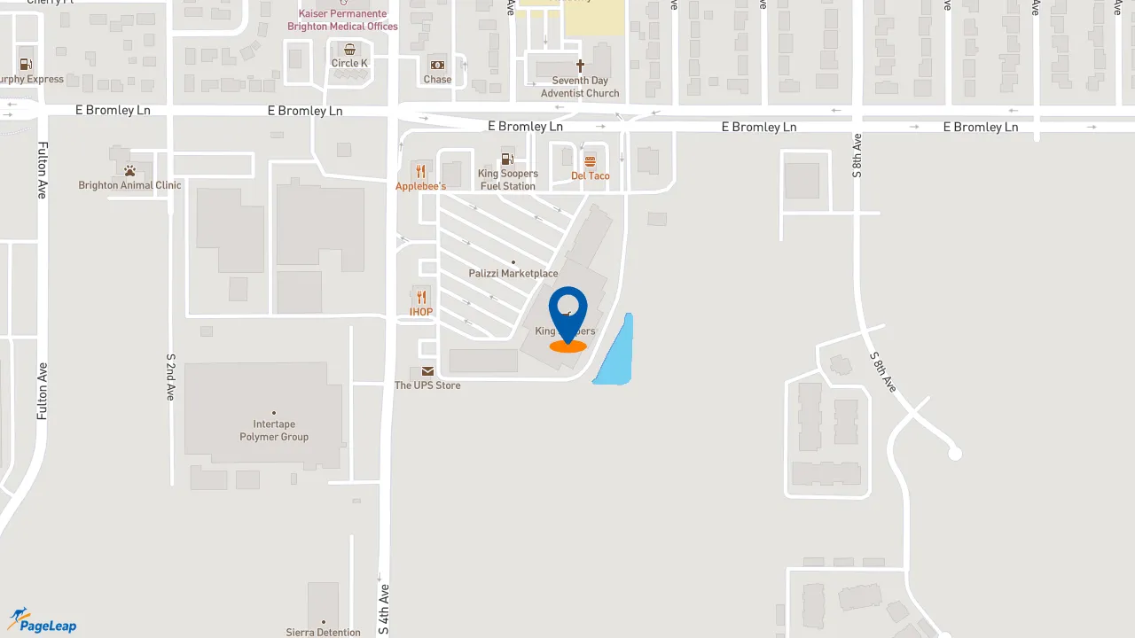 https://pageleap.com map showing location of Starbucks in Brighton.