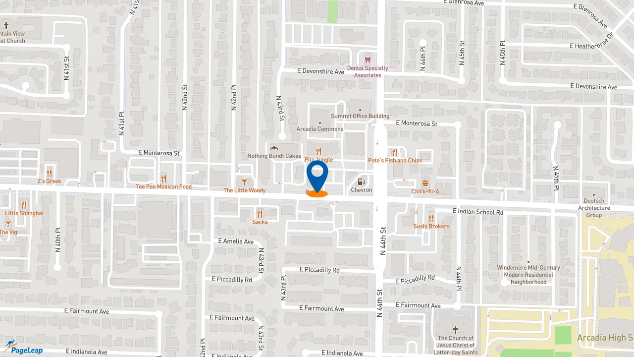 https://pageleap.com map showing location of Starbucks in Phoenix.