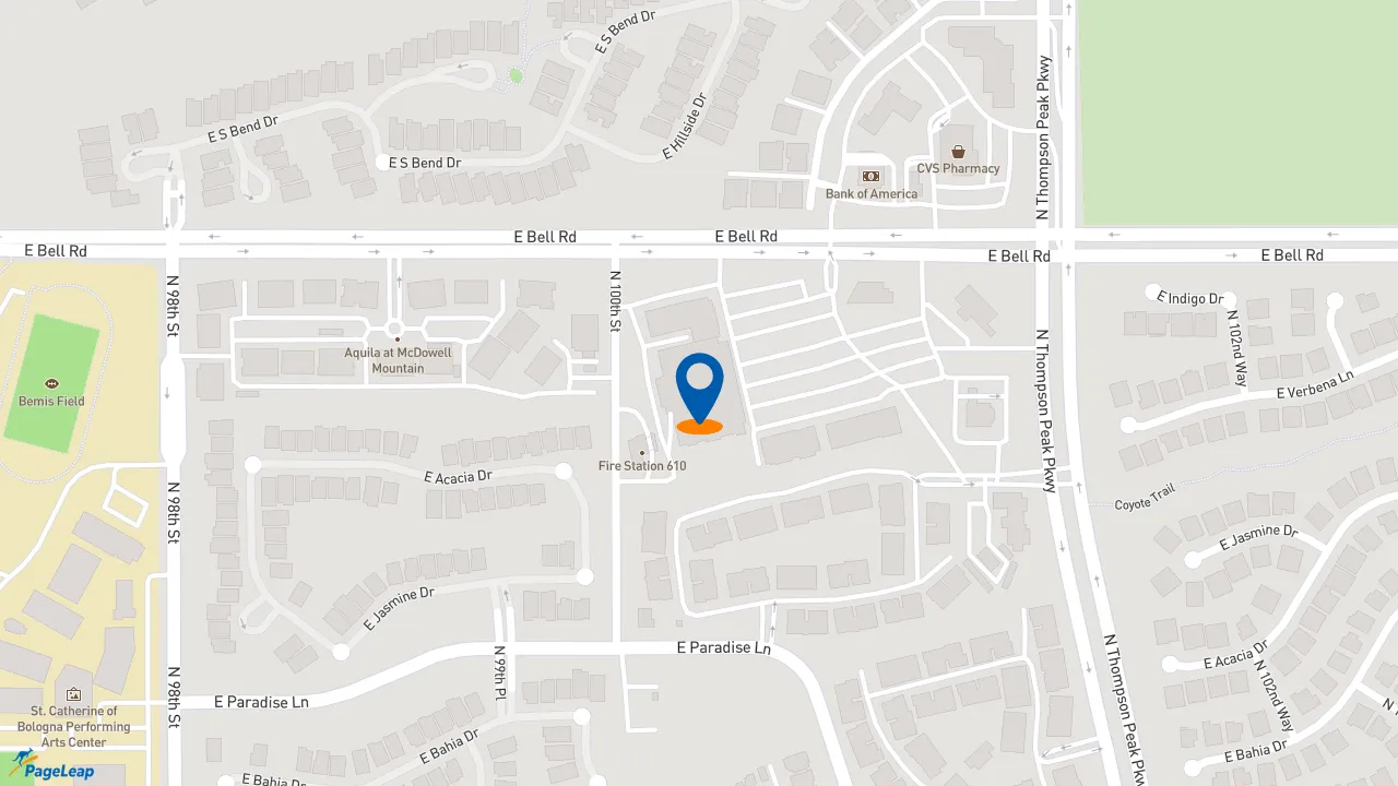 https://pageleap.com map showing location of Starbucks in Scottsdale.