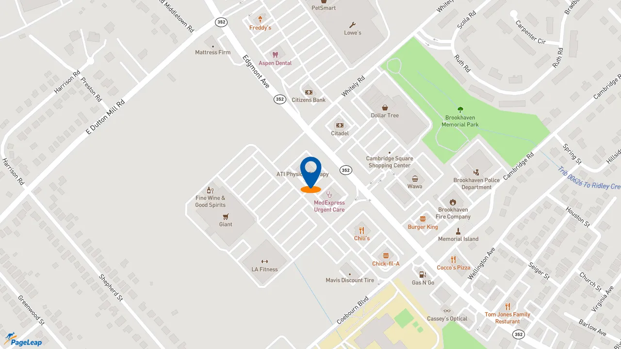 https://pageleap.com map showing location of Starbucks in Brookhaven.
