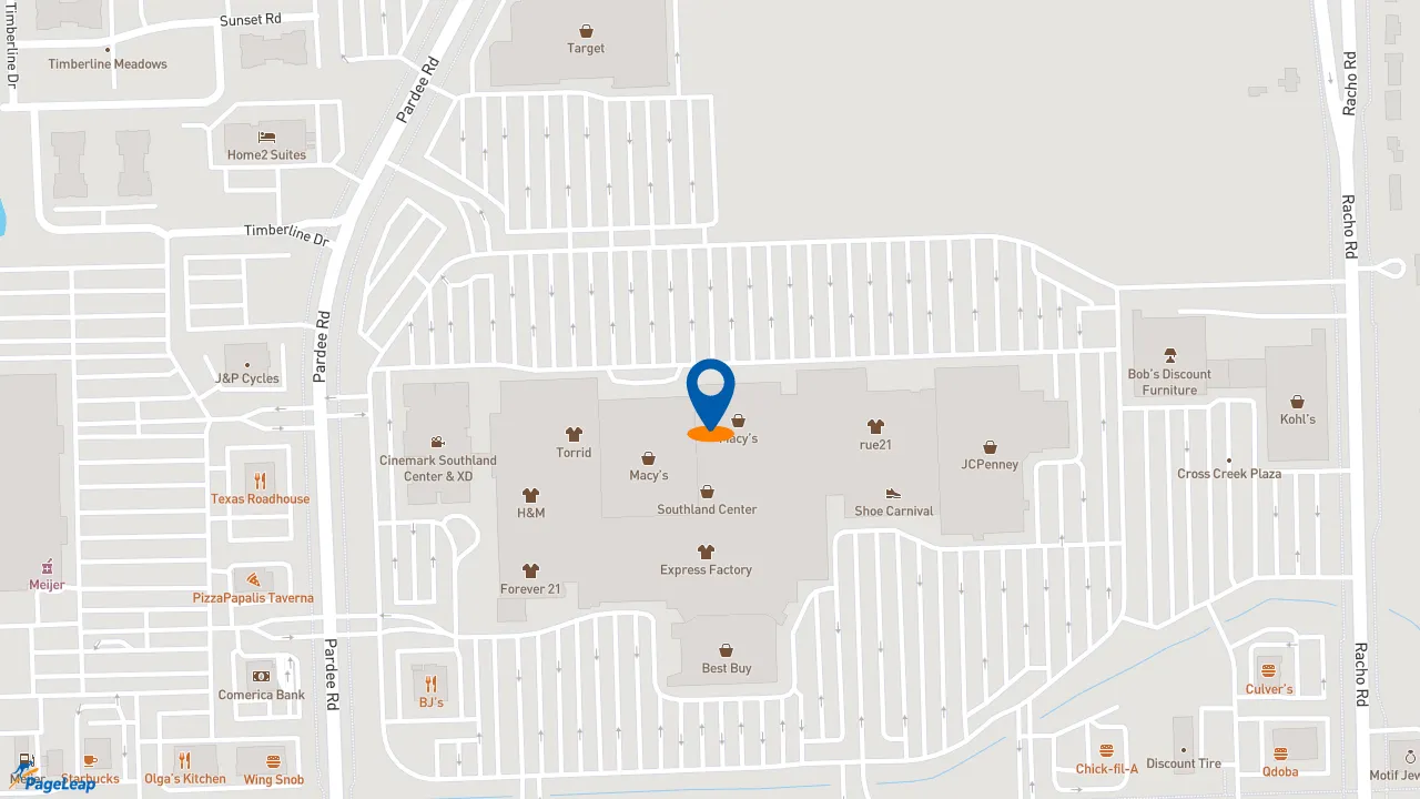 https://pageleap.com map showing location of Starbucks in Taylor.