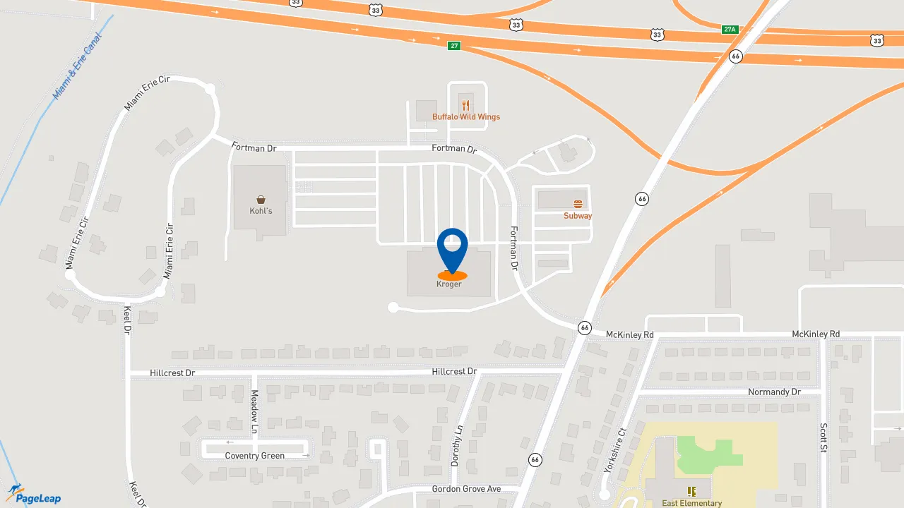 https://pageleap.com map showing location of Starbucks in Saint Marys.