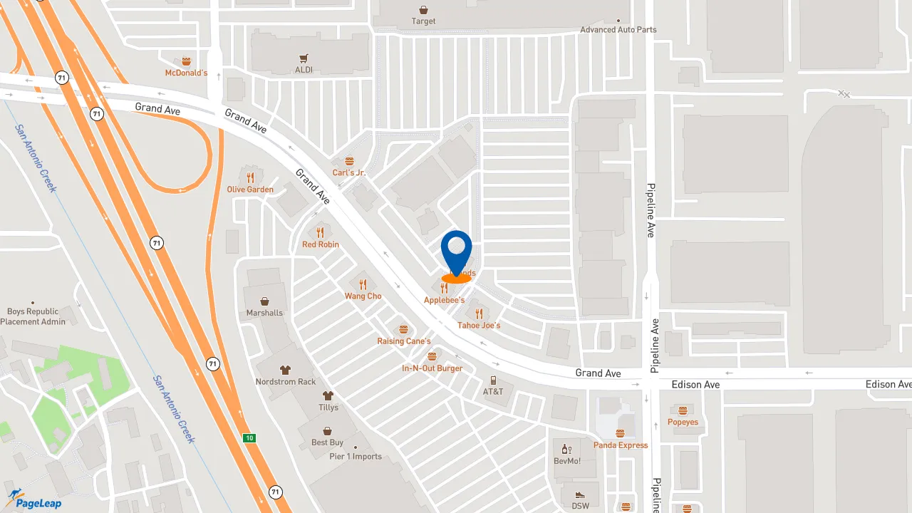 https://pageleap.com map showing location of Starbucks in Chino.