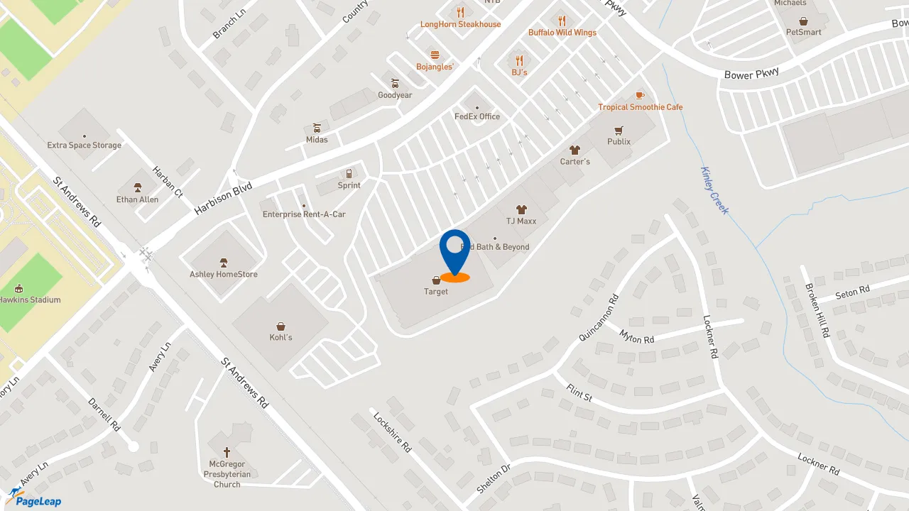 https://pageleap.com map showing location of Starbucks in Columbia.